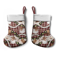 Cowboy Hawaii Mele Kalikimaka Christmas Stocking Paniolo Kukui Nut Pikake Lei Burgundy Version - Polynesian Pride