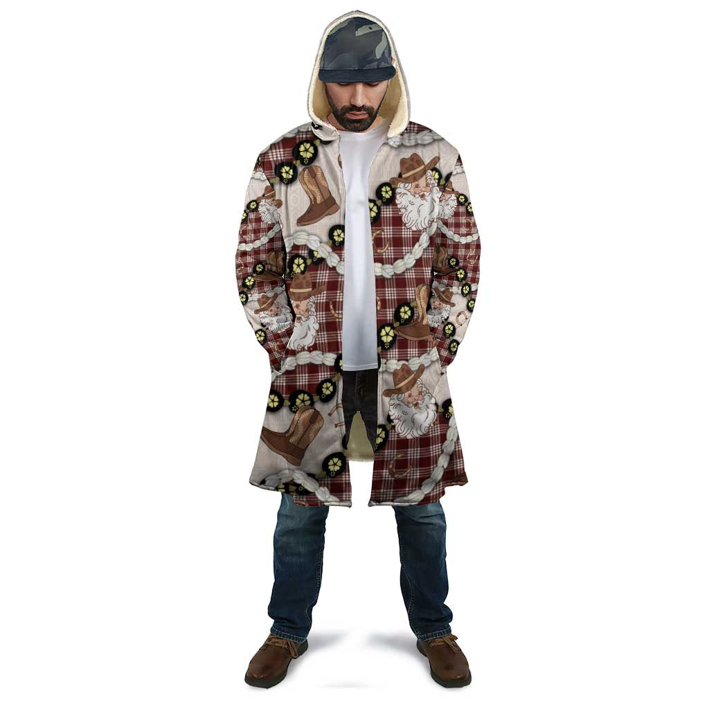 Cowboy Hawaii Mele Kalikimaka Cloak Paniolo Kukui Nut Pikake Lei Burgundy Version - Polynesian Pride