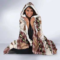 Cowboy Hawaii Mele Kalikimaka Hooded Blanket Paniolo Kukui Nut Pikake Lei Burgundy Version - Polynesian Pride