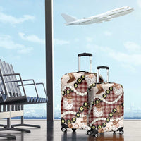 Cowboy Hawaii Mele Kalikimaka Luggage Cover Paniolo Kukui Nut Pikake Lei Burgundy Version - Polynesian Pride