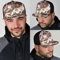 Cowboy Hawaii Mele Kalikimaka Mesh Trucker Cap Paniolo Kukui Nut Pikake Lei Burgundy Version - Polynesian Pride