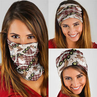 Cowboy Hawaii Mele Kalikimaka Neck Gaiter Paniolo Kukui Nut Pikake Lei Burgundy Version - Polynesian Pride