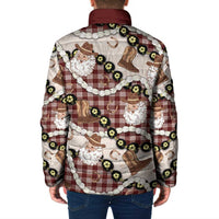 Cowboy Hawaii Mele Kalikimaka Padded Jacket Paniolo Kukui Nut Pikake Lei Burgundy Version - Polynesian Pride
