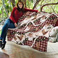 Cowboy Hawaii Mele Kalikimaka Quilt Paniolo Kukui Nut Pikake Lei Burgundy Version - Polynesian Pride