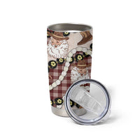 Cowboy Hawaii Mele Kalikimaka Tumbler Cup Paniolo Kukui Nut Pikake Lei Burgundy Version - Polynesian Pride