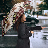 Cowboy Hawaii Mele Kalikimaka Umbrella Paniolo Kukui Nut Pikake Lei Burgundy Version - Polynesian Pride
