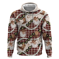 Cowboy Hawaii Mele Kalikimaka Zip Hoodie Paniolo Kukui Nut Pikake Lei Burgundy Version - Polynesian Pride