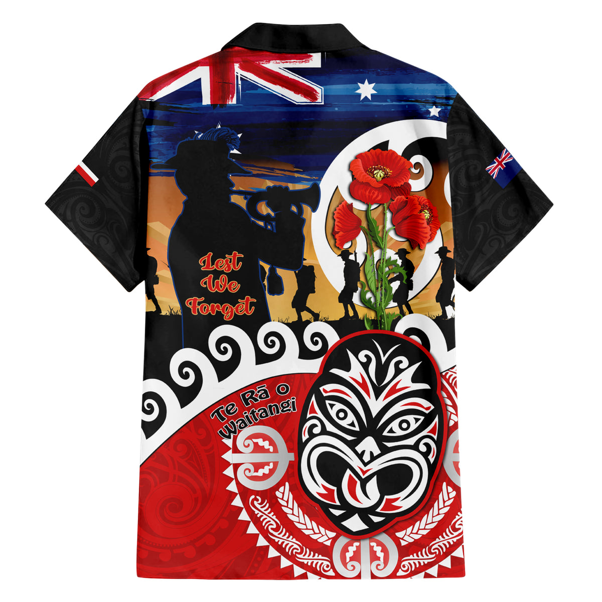 New Zealand Waitangi And ANZAC Day Hawaiian Shirt Aotearoa Maori Tiki With Last Post LT14 - Polynesian Pride