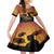 Tokelau ANZAC Day Family Matching Puletasi and Hawaiian Shirt Camouflage With Poppies Lest We Forget LT14 Daughter's Dress Yellow - Polynesian Pride