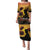Tokelau ANZAC Day Family Matching Puletasi and Hawaiian Shirt Camouflage With Poppies Lest We Forget LT14 Mom's Dress Yellow - Polynesian Pride