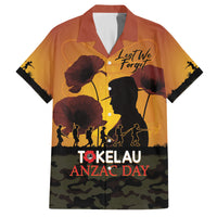 Tokelau ANZAC Day Family Matching Tank Maxi Dress and Hawaiian Shirt Camouflage With Poppies Lest We Forget LT14 Dad's Shirt - Short Sleeve Yellow - Polynesian Pride