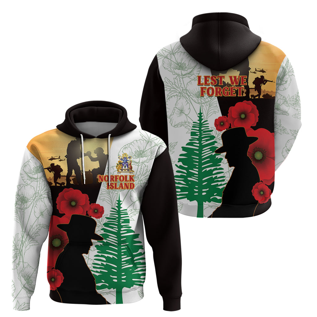 Norfolk Island ANZAC Day Hoodie Pine Tree With Poppies Lest We Forget LT14 - Polynesian Pride