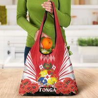 Tonga ANZAC Day Grocery Bag Camouflage With Poppies Lest We Forget