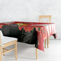 Tonga ANZAC Day Tablecloth Camouflage With Poppies Lest We Forget LT14 - Polynesian Pride