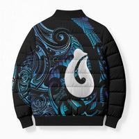 Hei Matau New Zealand Matariki Bomber Puffer Jacket NZ Fish Hook Maori Art