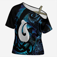 Hei Matau New Zealand Matariki Cross Shoulder Shirt NZ Fish Hook Maori Art LT14 Female Purple - Polynesian Pride