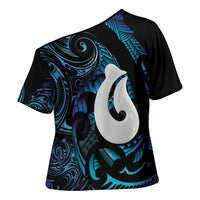 Hei Matau New Zealand Matariki Cross Shoulder Shirt NZ Fish Hook Maori Art LT14 - Polynesian Pride