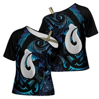 Hei Matau New Zealand Matariki Cross Shoulder Shirt NZ Fish Hook Maori Art LT14 - Polynesian Pride