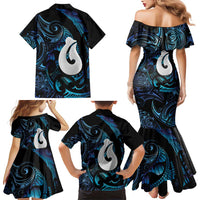 Hei Matau New Zealand Matariki Family Matching Mermaid Dress and Hawaiian Shirt NZ Fish Hook Maori Art LT14 - Polynesian Pride