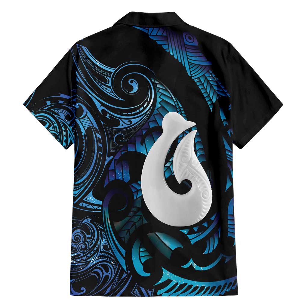 Hei Matau New Zealand Matariki Family Matching Off Shoulder Maxi Dress and Hawaiian Shirt NZ Fish Hook Maori Art LT14 - Polynesian Pride