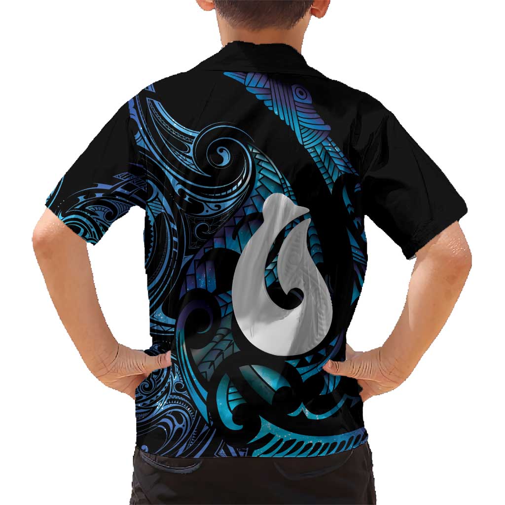 Hei Matau New Zealand Matariki Family Matching Off Shoulder Short Dress and Hawaiian Shirt NZ Fish Hook Maori Art LT14 - Polynesian Pride