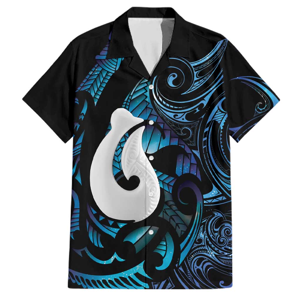 Hei Matau New Zealand Matariki Family Matching Off Shoulder Short Dress and Hawaiian Shirt NZ Fish Hook Maori Art LT14 Dad's Shirt - Short Sleeve Purple - Polynesian Pride
