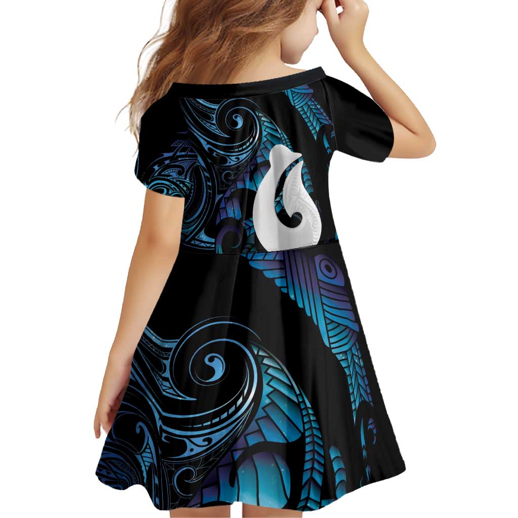 Hei Matau New Zealand Matariki Family Matching Short Sleeve Bodycon Dress and Hawaiian Shirt NZ Fish Hook Maori Art LT14 - Polynesian Pride