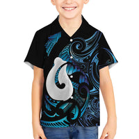 Hei Matau New Zealand Matariki Kid Hawaiian Shirt NZ Fish Hook Maori Art