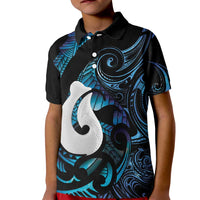 Hei Matau New Zealand Matariki Kid Polo Shirt NZ Fish Hook Maori Art