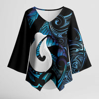 Hei Matau New Zealand Matariki Kimono Sleeve Blouse NZ Fish Hook Maori Art
