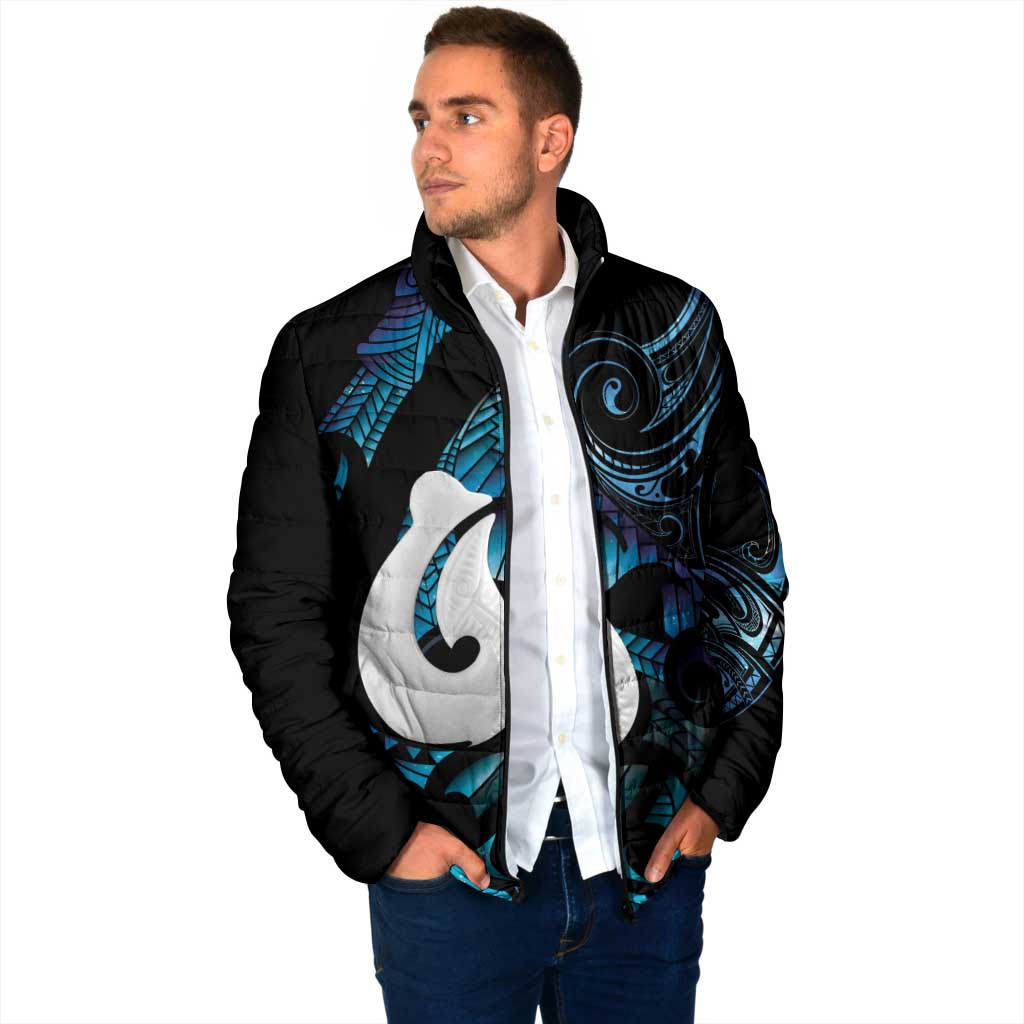 Hei Matau New Zealand Matariki Padded Jacket NZ Fish Hook Maori Art