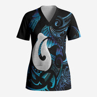 Hei Matau New Zealand Matariki Scrub Top NZ Fish Hook Maori Art
