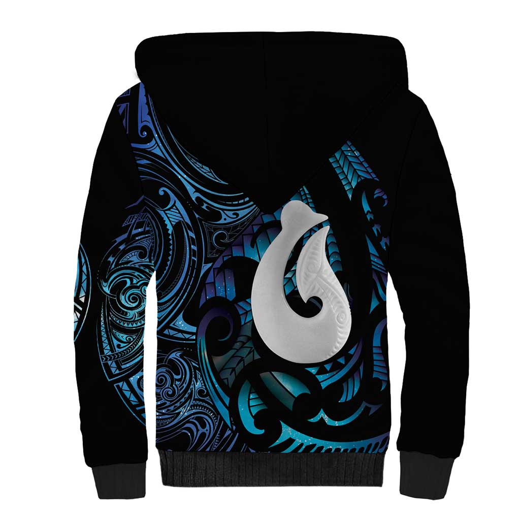 Hei Matau New Zealand Matariki Sherpa Hoodie NZ Fish Hook Maori Art