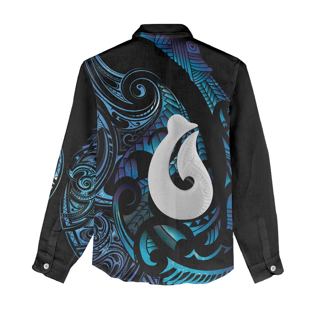 Hei Matau New Zealand Matariki Women Casual Shirt NZ Fish Hook Maori Art