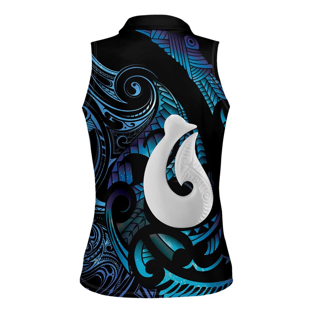 Hei Matau New Zealand Matariki Women Sleeveless Polo Shirt NZ Fish Hook Maori Art LT14 - Polynesian Pride