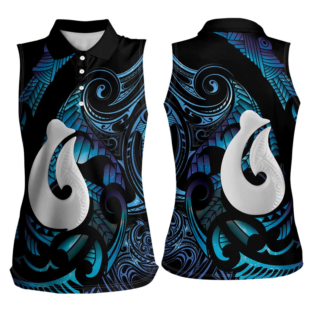 Hei Matau New Zealand Matariki Women Sleeveless Polo Shirt NZ Fish Hook Maori Art LT14 - Polynesian Pride