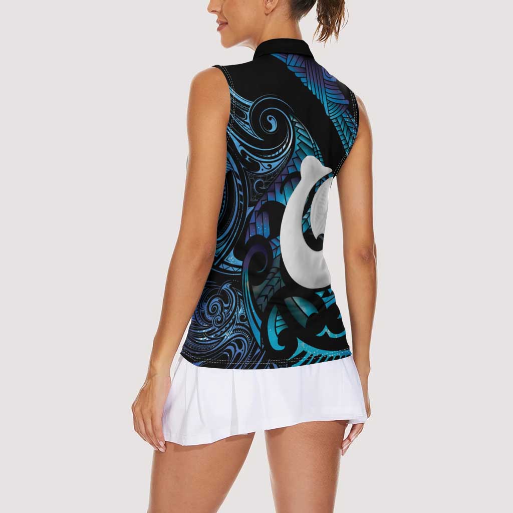 Hei Matau New Zealand Matariki Women Sleeveless Polo Shirt NZ Fish Hook Maori Art LT14 - Polynesian Pride