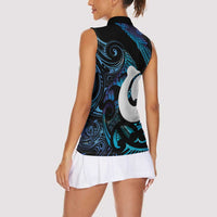 Hei Matau New Zealand Matariki Women Sleeveless Polo Shirt NZ Fish Hook Maori Art LT14 - Polynesian Pride