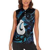 Hei Matau New Zealand Matariki Women Sleeveless Polo Shirt NZ Fish Hook Maori Art LT14 - Polynesian Pride