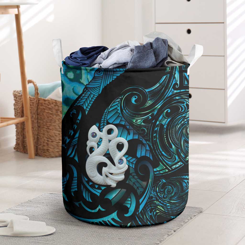 Manaia New Zealand Matariki Laundry Basket NZ Paua Shell Maori Art