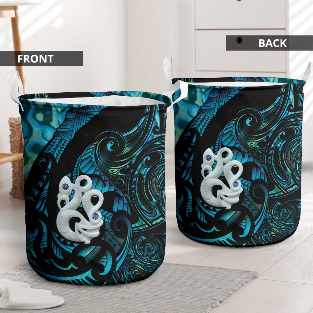 Manaia New Zealand Matariki Laundry Basket NZ Paua Shell Maori Art