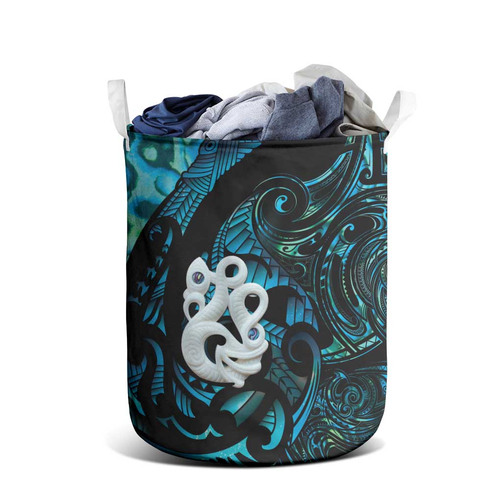 Manaia New Zealand Matariki Laundry Basket NZ Paua Shell Maori Art