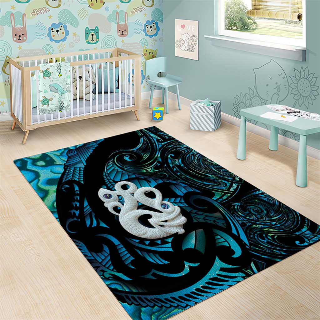Manaia New Zealand Matariki Area Rug NZ Paua Shell Maori Art