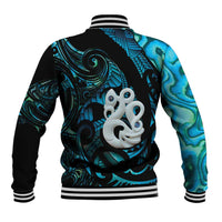 Manaia New Zealand Matariki Baseball Jacket NZ Paua Shell Maori Art