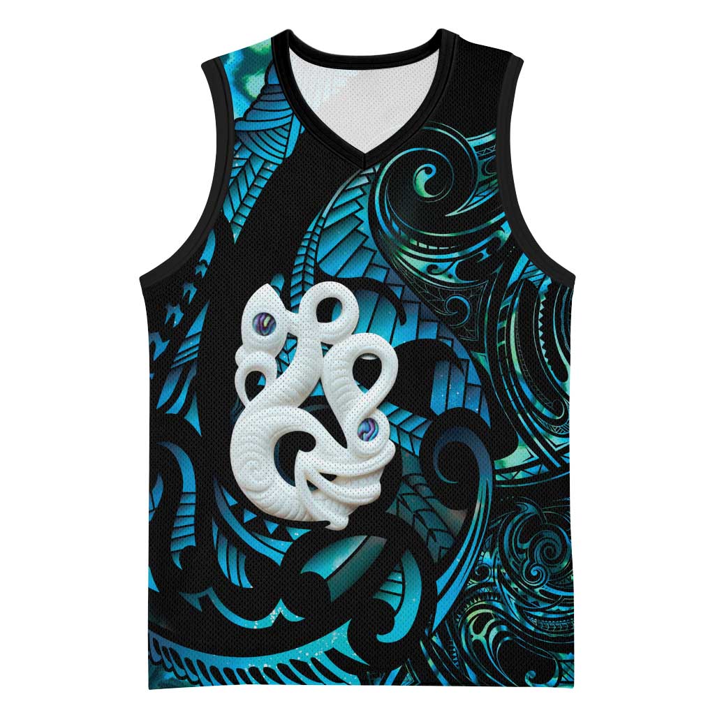 Manaia New Zealand Matariki Basketball Jersey NZ Paua Shell Maori Art