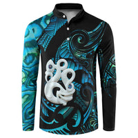 Manaia New Zealand Matariki Button Sweatshirt NZ Paua Shell Maori Art