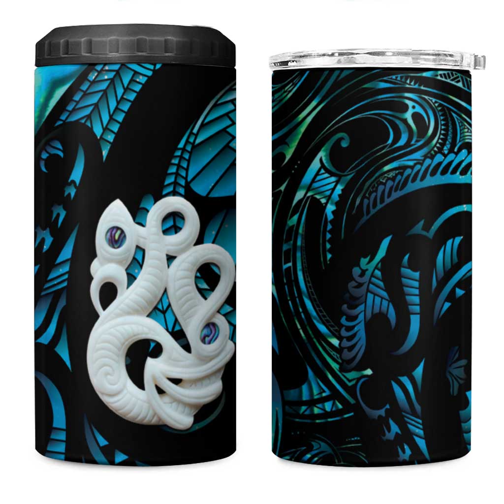 Manaia New Zealand Matariki 4 in 1 Can Cooler Tumbler NZ Paua Shell Maori Art