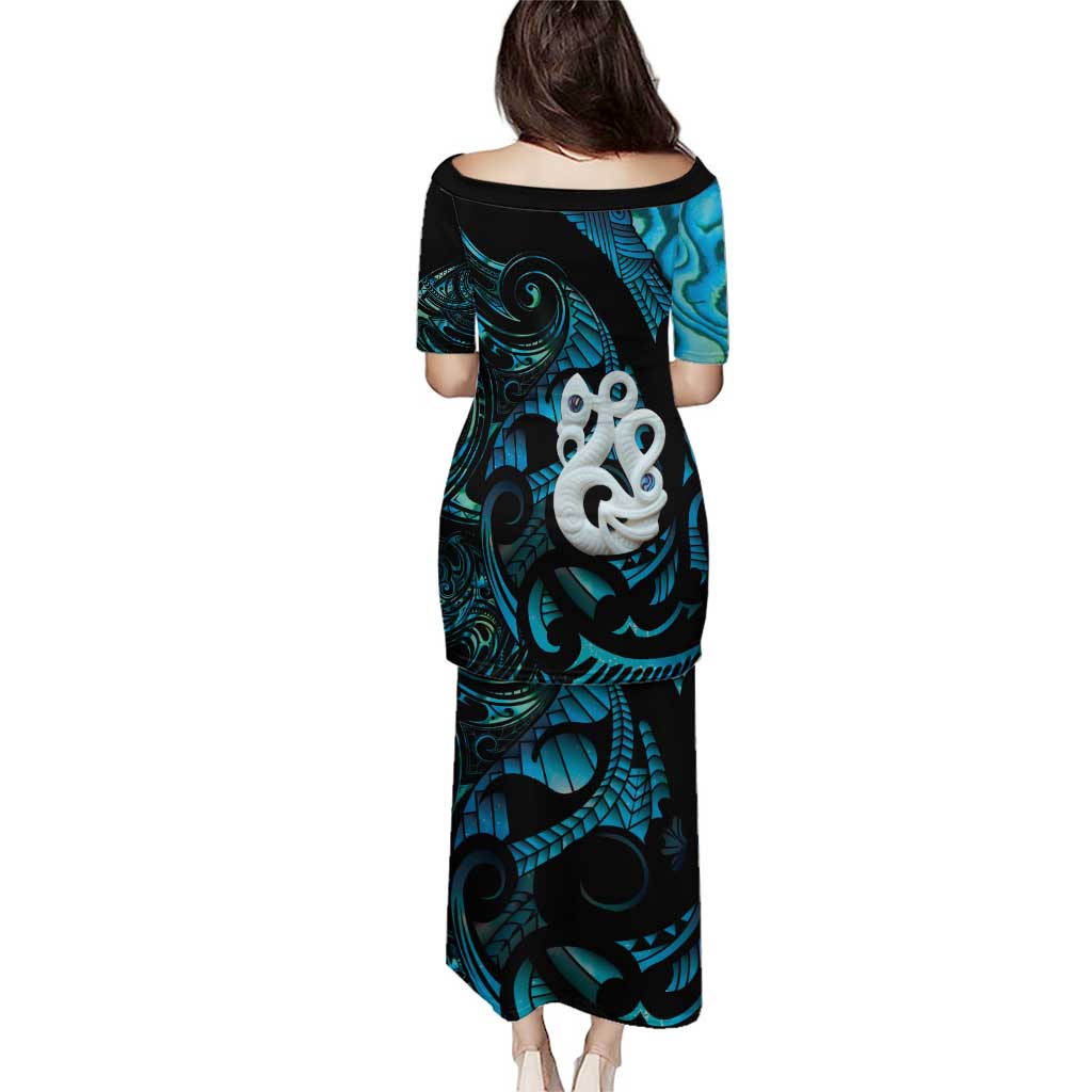 Manaia New Zealand Matariki Family Matching Puletasi and Hawaiian Shirt NZ Paua Shell Maori Art LT14 - Polynesian Pride