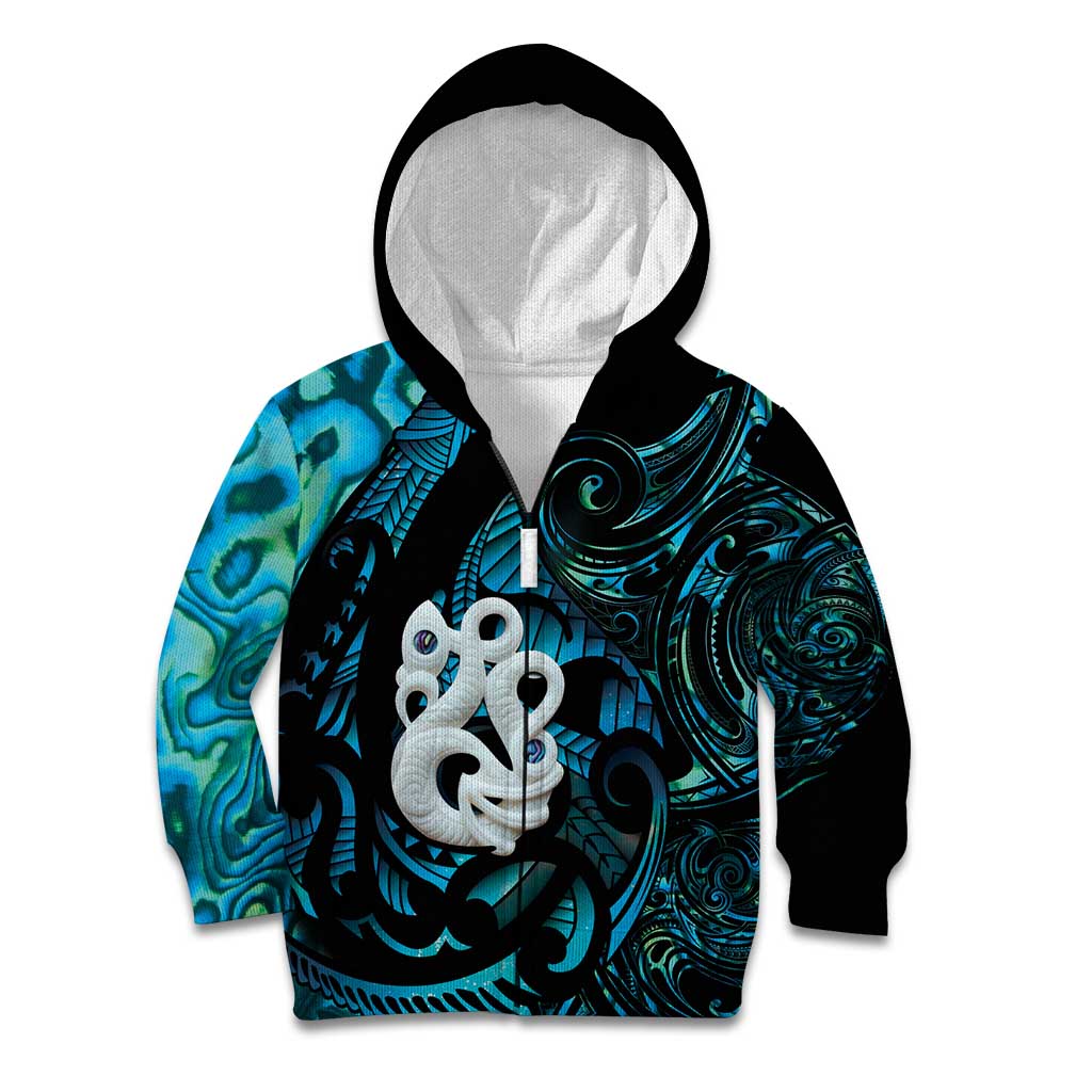 Manaia New Zealand Matariki Kid Hoodie NZ Paua Shell Maori Art