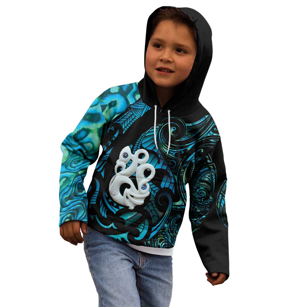 Manaia New Zealand Matariki Kid Hoodie NZ Paua Shell Maori Art